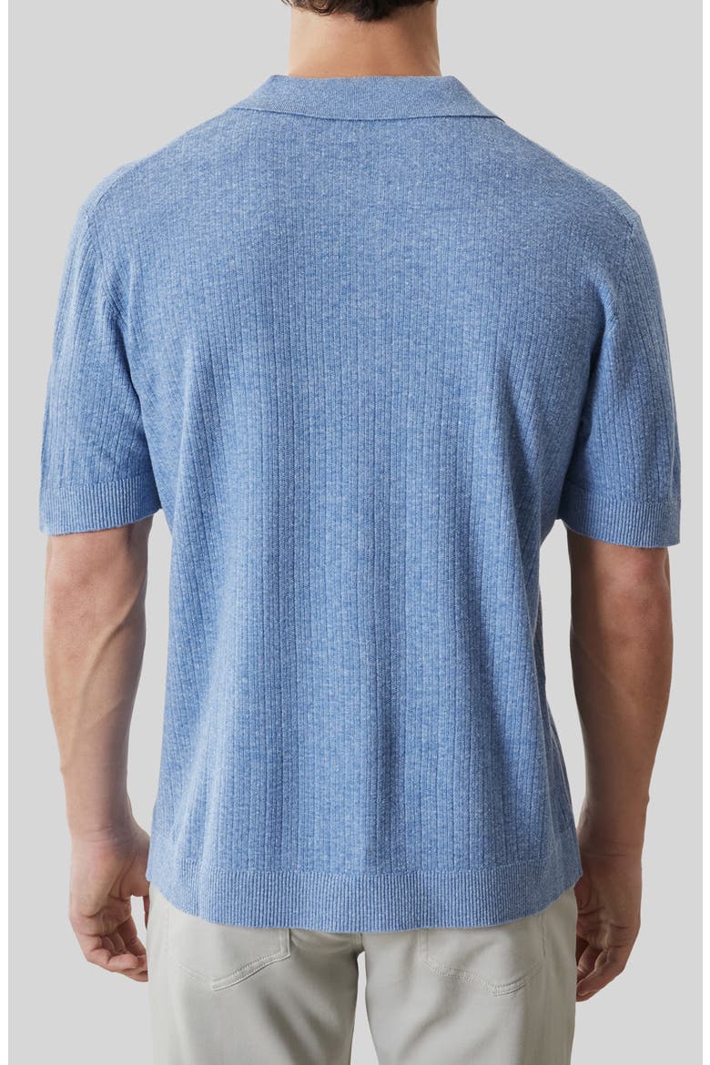 Kestrel Short Sleeve Linen & Cotton Cardigan, Alternate, color, WASHED BLUE