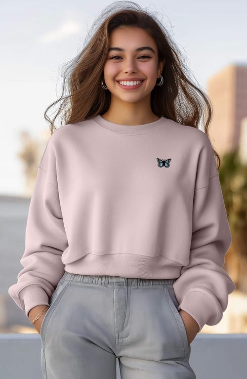 Dalix Butterfly Relaxed Sweatshirt In Blush