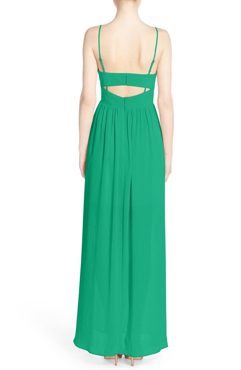 Adelyn Rae Cutout Back Chiffon Maxi Dress, Alternate, color, 