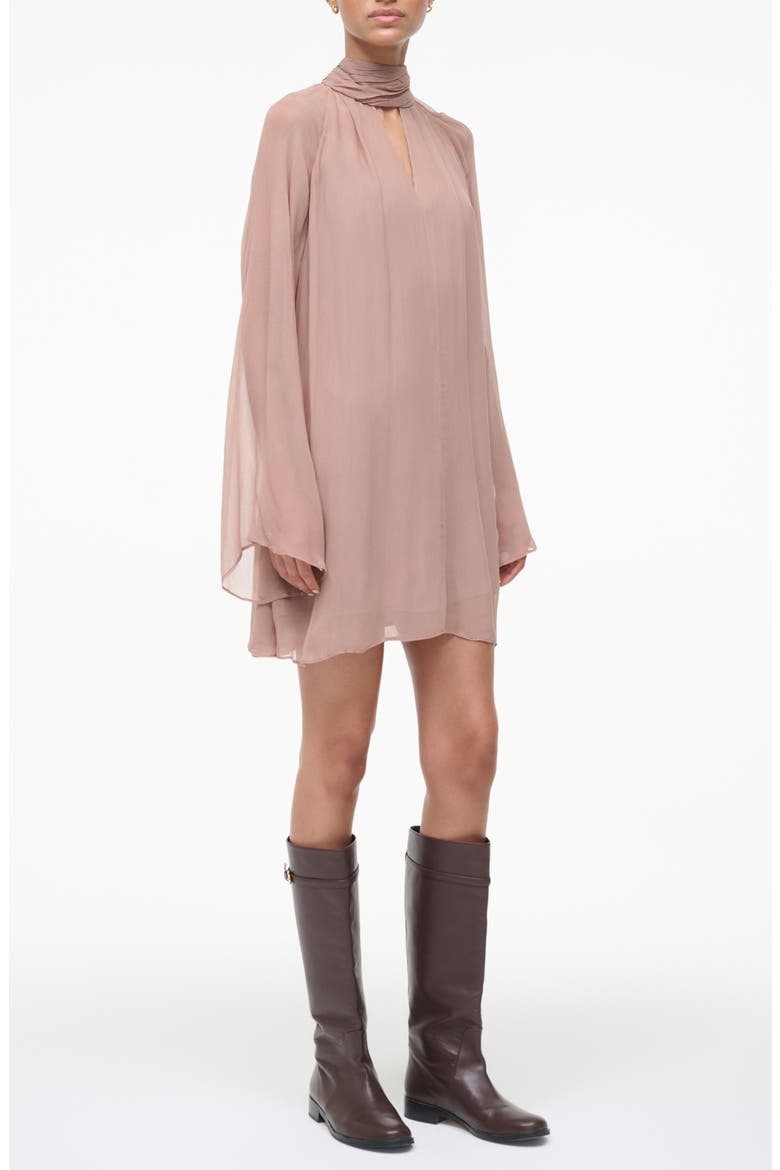 Esther Long Sleeve Minidress, Alternate, color, TAUPE