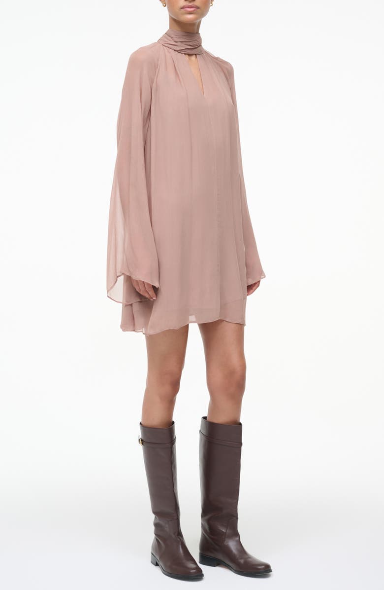 STAUD Esther Long Sleeve Minidress, Alternate, color, Taupe