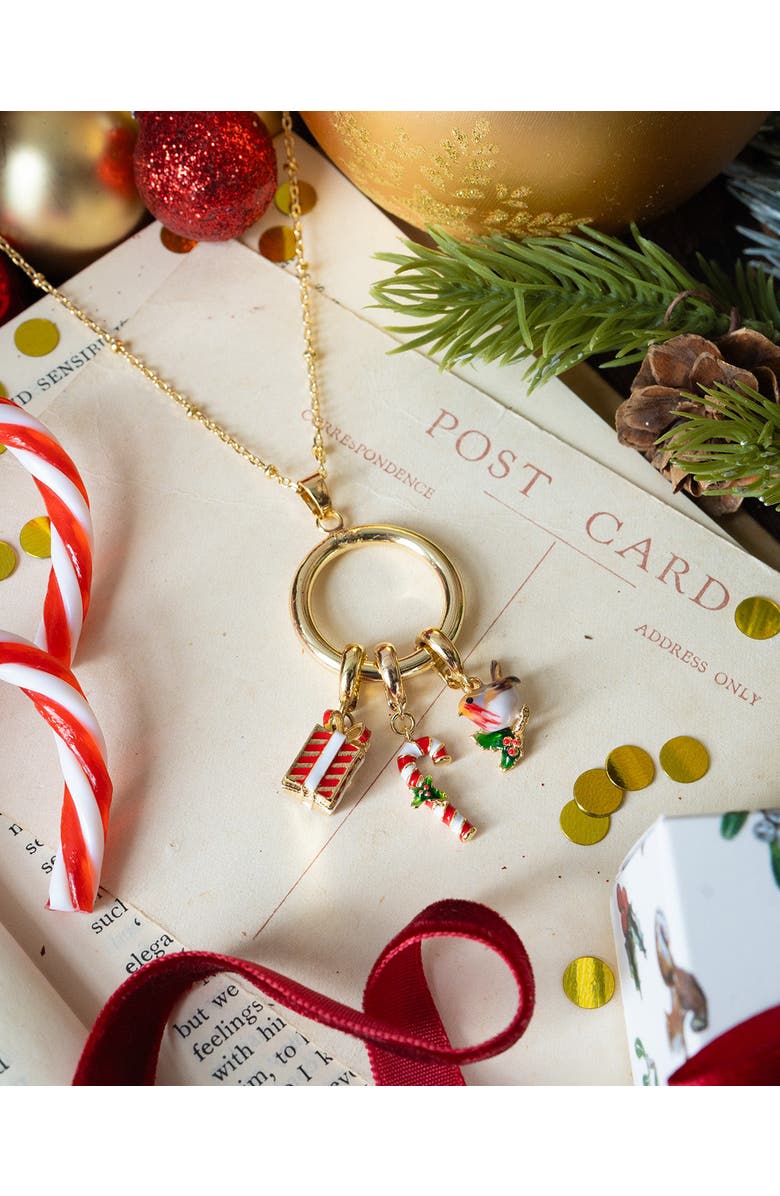 Bill Skinner Studio Christmas Charm Ring Necklace Set, Alternate, color, Gold Plated