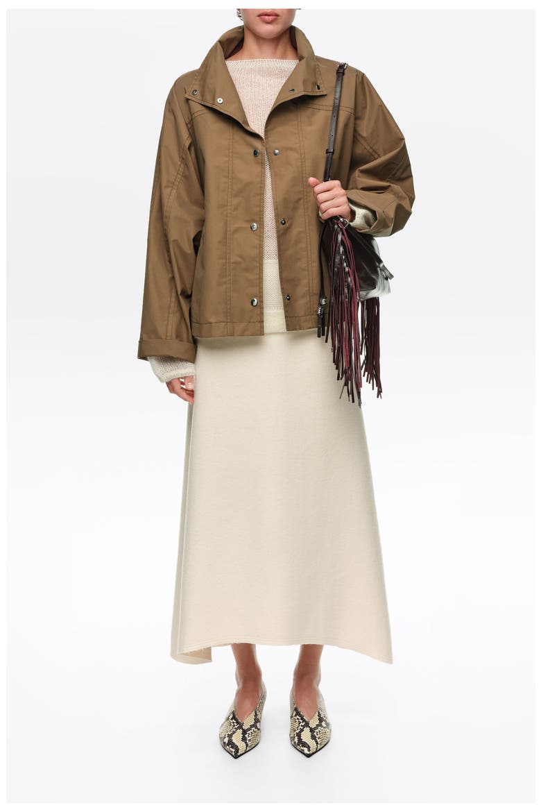 Short Batwing Trench Jacket, Alternate, color, LIGHT BROWN
