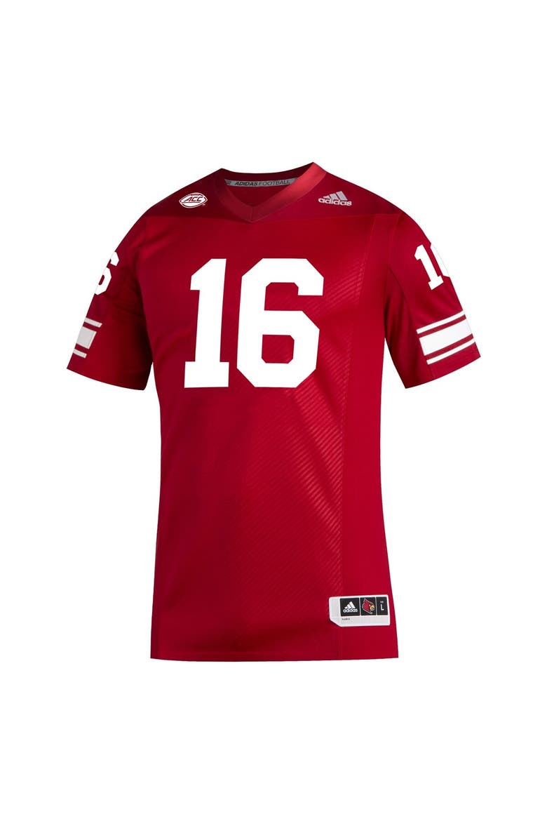 Men's adidas #16 Red Louisville Cardinals Premier Strategy Football Jersey, Alternate, color, Red