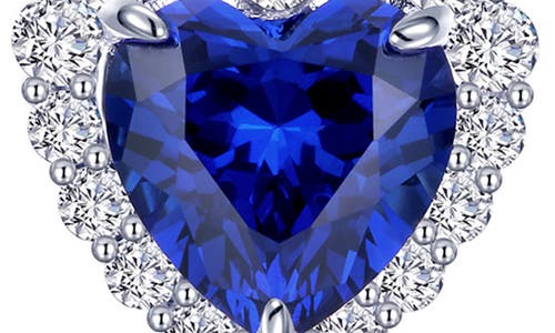 Lafonn Fancy Lab Grown Sapphire Heart Stud Earrings In Blue