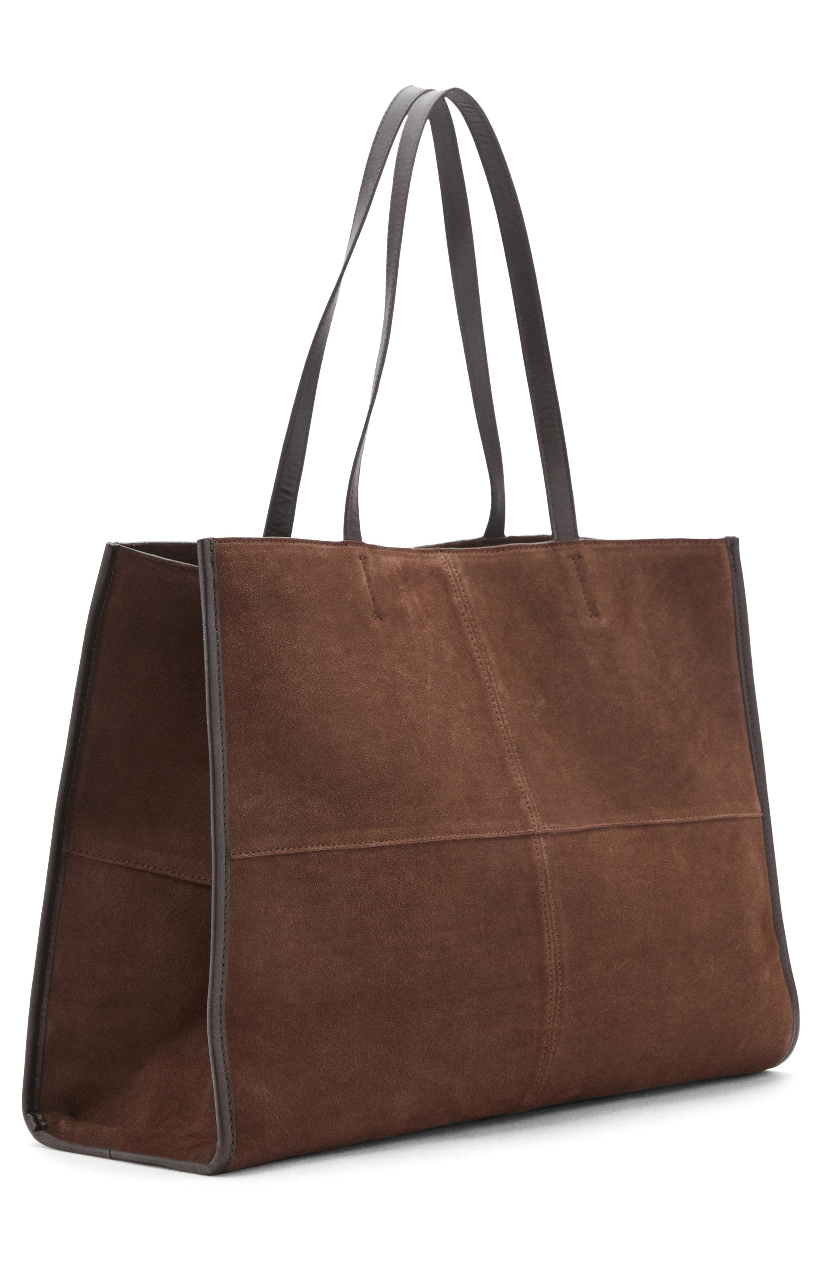 MANGO Suede Shopper Bag, Alternate, color, Khaki Green