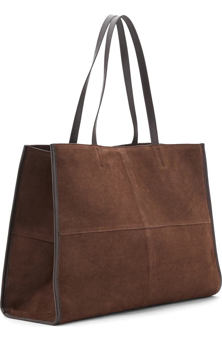 MANGO Suede Shopper Bag, Alternate, color, Khaki Green