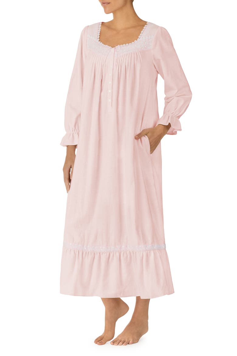 Long Sleeve Cotton Ballet Nightgown, Alternate, color, BLUSH