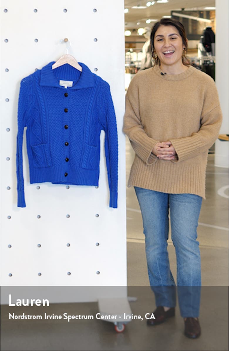 The Cable Cotton Blend Cardigan, sales video thumbnail