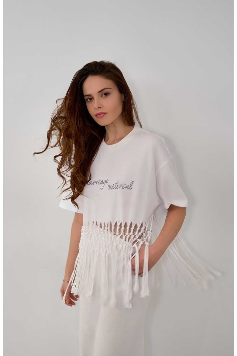 Marriage Material Beach Tee, Alternate, color, White