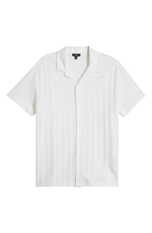 Reiss Sampson Textured Stripe Camp Shirt In White