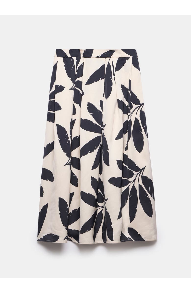 MINT VELVET Neutral Palm Print Midi Skirt, Alternate, color, Neutral