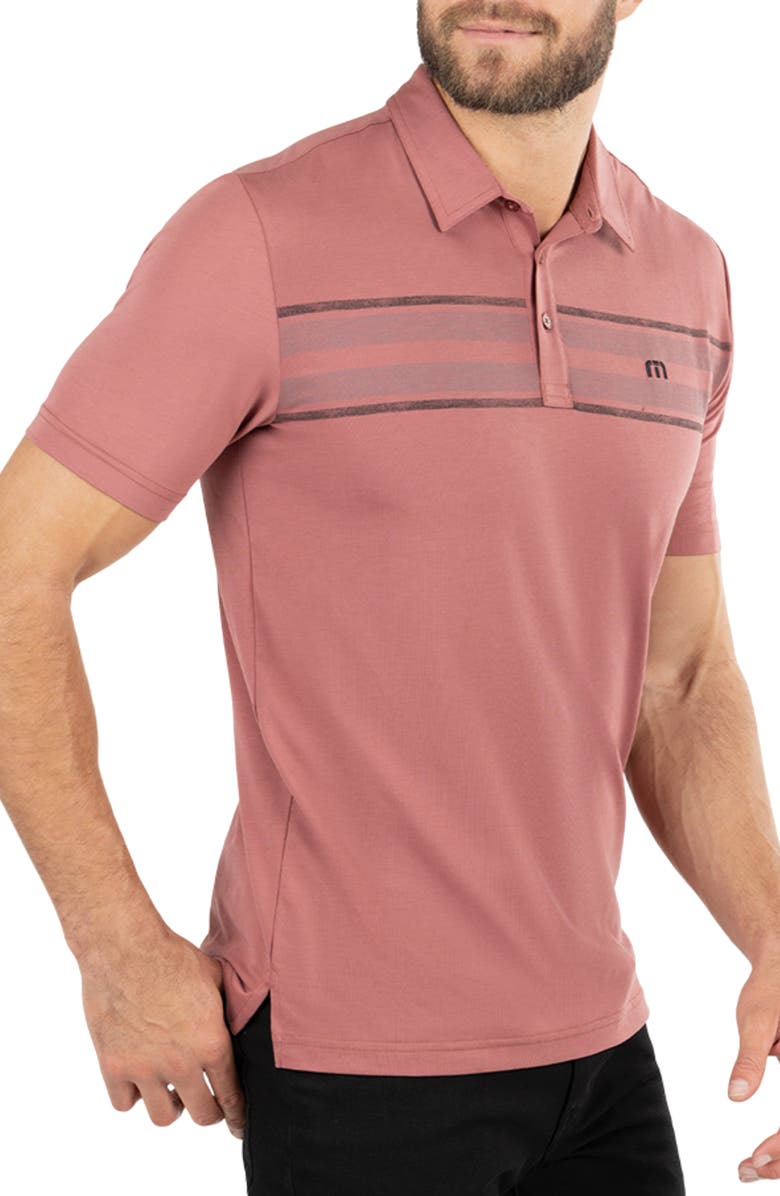 TravisMathew Red River Stretch Golf Polo, Alternate, color, Roan Rouge