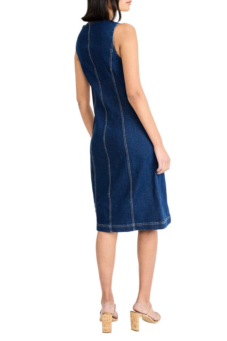 Sleeveless Denim Sheath Dress, Alternate, color, DARK DENIM