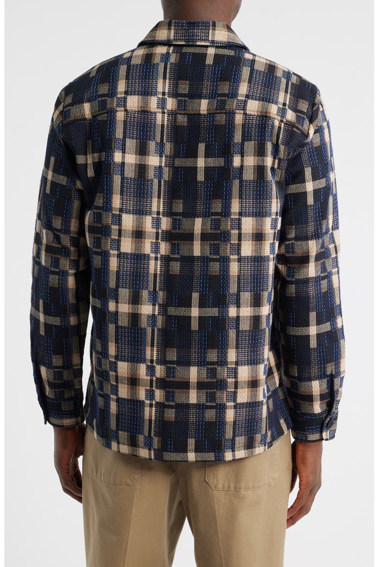 Whiting Glitch Check Overshirt, Alternate, color, NATURAL / NAVY