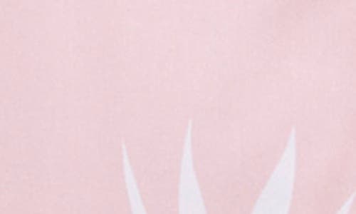 Officine Generale Officine Générale Eren Palm Tree Short Sleeve Button-up Shirt In Smoked Pink/white
