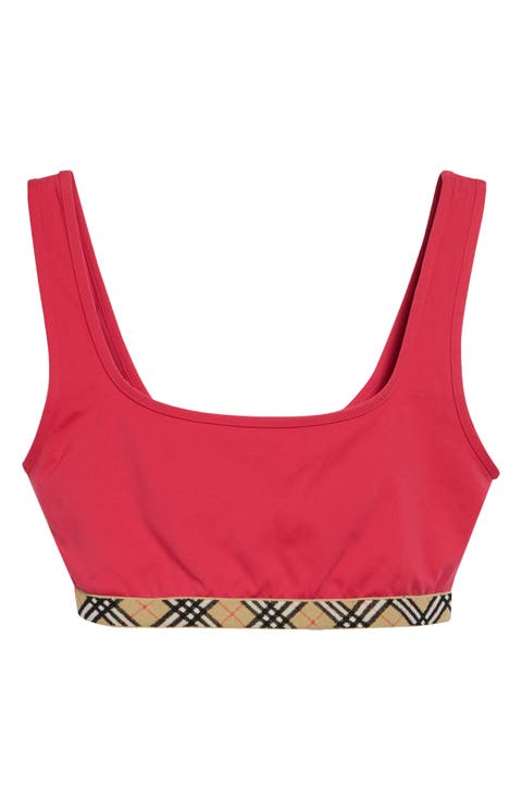 Check Trim Bikini Top