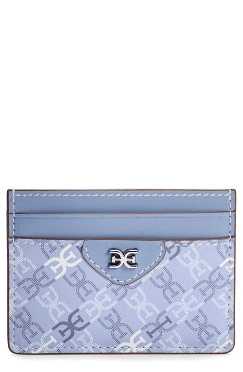 Shop Sam Edelman Harper Monogram Faux Leather Card Case In Powder Blue