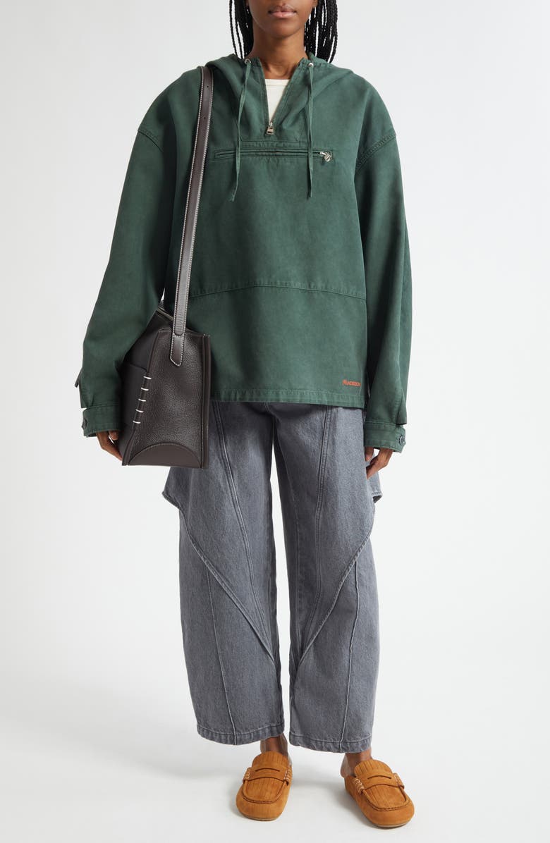 JW Anderson Garment Dye Anorak, Alternate, color, Pine