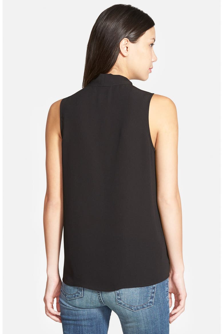 Layered V-Neck Sleeveless Blouse, Main, color, BLACK