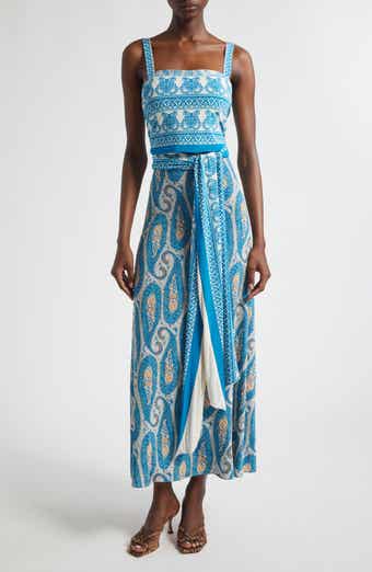 Paisley Stretch Jersey Wrap Sundress