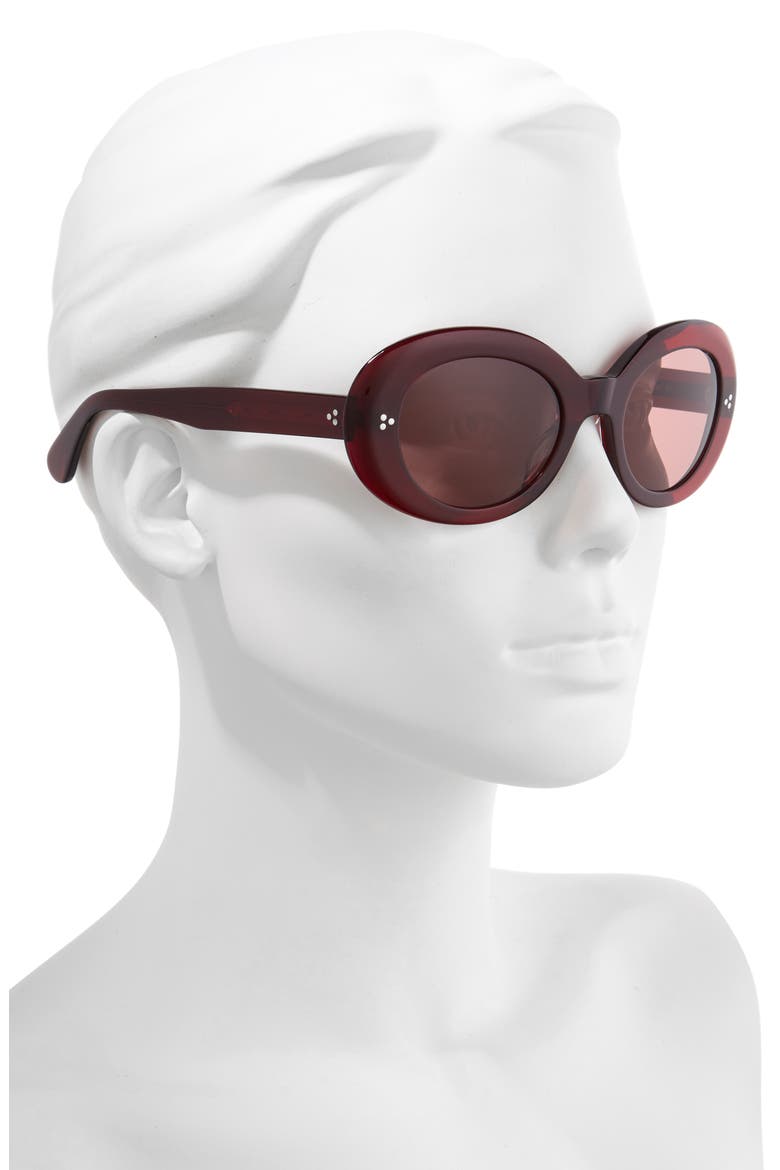 Erissa 52mm Round Sunglasses, Alternate, color, DEEP BURGUNDY/ DARK VIOLET