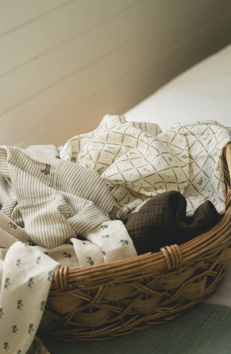 Oilo 2-Pack Organic Cotton Muslin Swaddle Blankets, Alternate, color, 