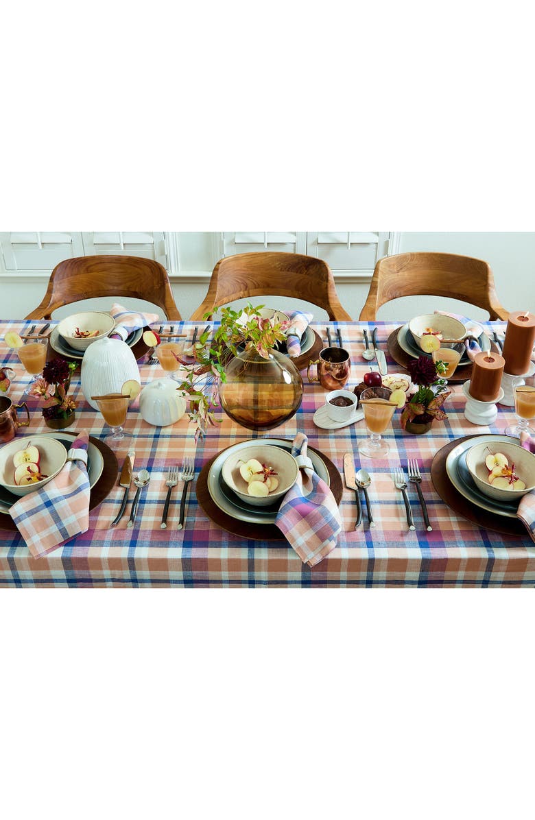 Solino Home Linen Table Throw - Fall Flavors Madras, 52" x 52", 52" x 52", Alternate, color, 