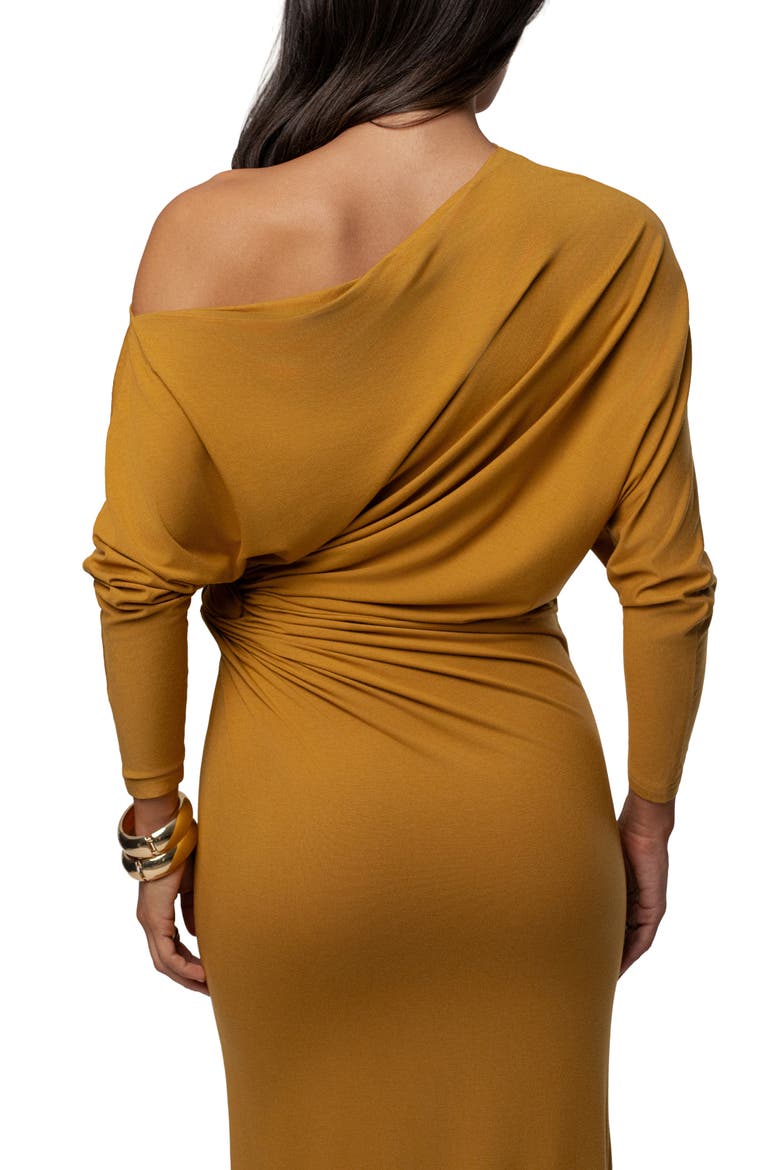 Eternal Obession One-Shoulder Long Sleeve Maxi Dress, Alternate, color, YELLOW