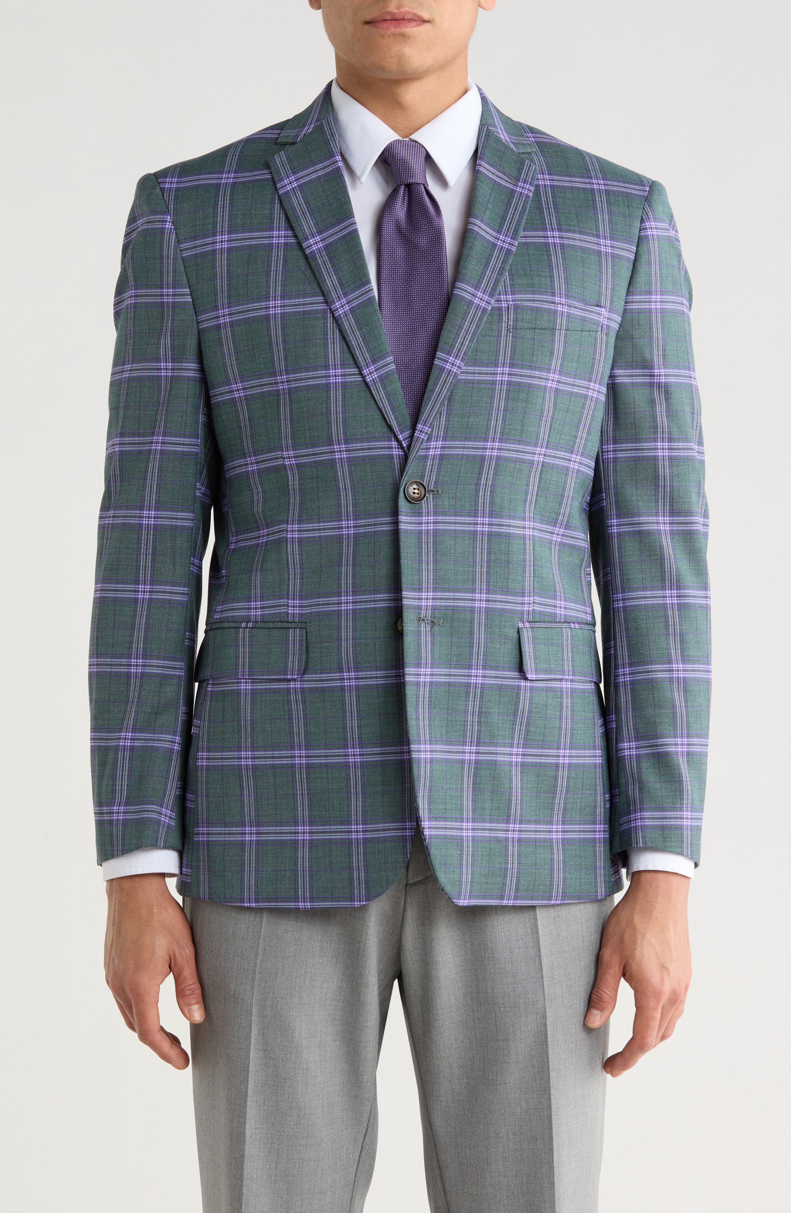 Gino Vitale Slim Fit Plaid Blazer