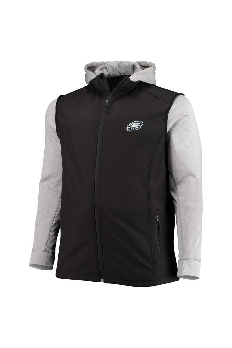 Men's Dunbrooke Black/Gray Philadelphia Eagles Big & Tall Alpha Full-Zip Hoodie Jacket, Alternate, color, Black