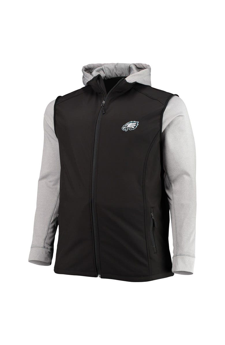 DUNBROOKE Men's Dunbrooke Black/Gray Philadelphia Eagles Big & Tall Alpha Full-Zip Hoodie Jacket, Alternate, color, 