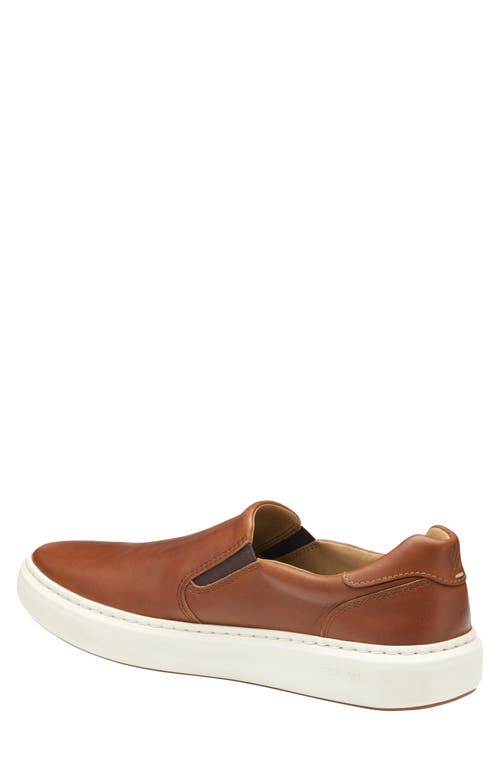 Johnston & Murphy Anders Slip-on Sneaker In Tan Full Grain