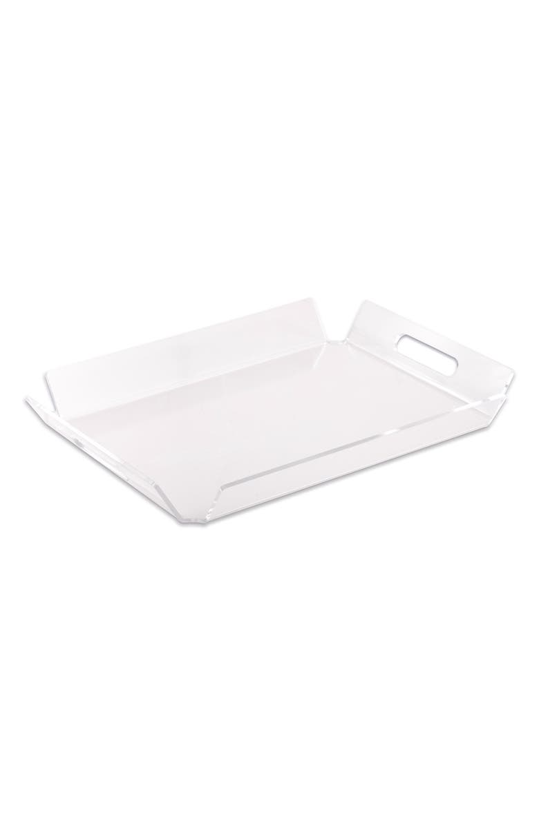 Bey-Berk Dezi Acrylic Serving Tray, Main, color, Clear