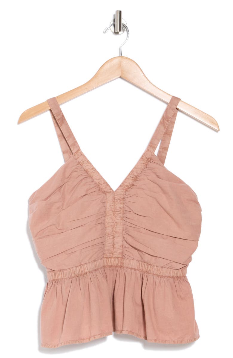 Lucky Brand Shirred Peplum Top, Alternate, color, Ash Rose