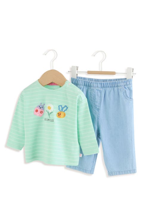 Embroidered Long Sleeve Top & Jeans Set (Baby)