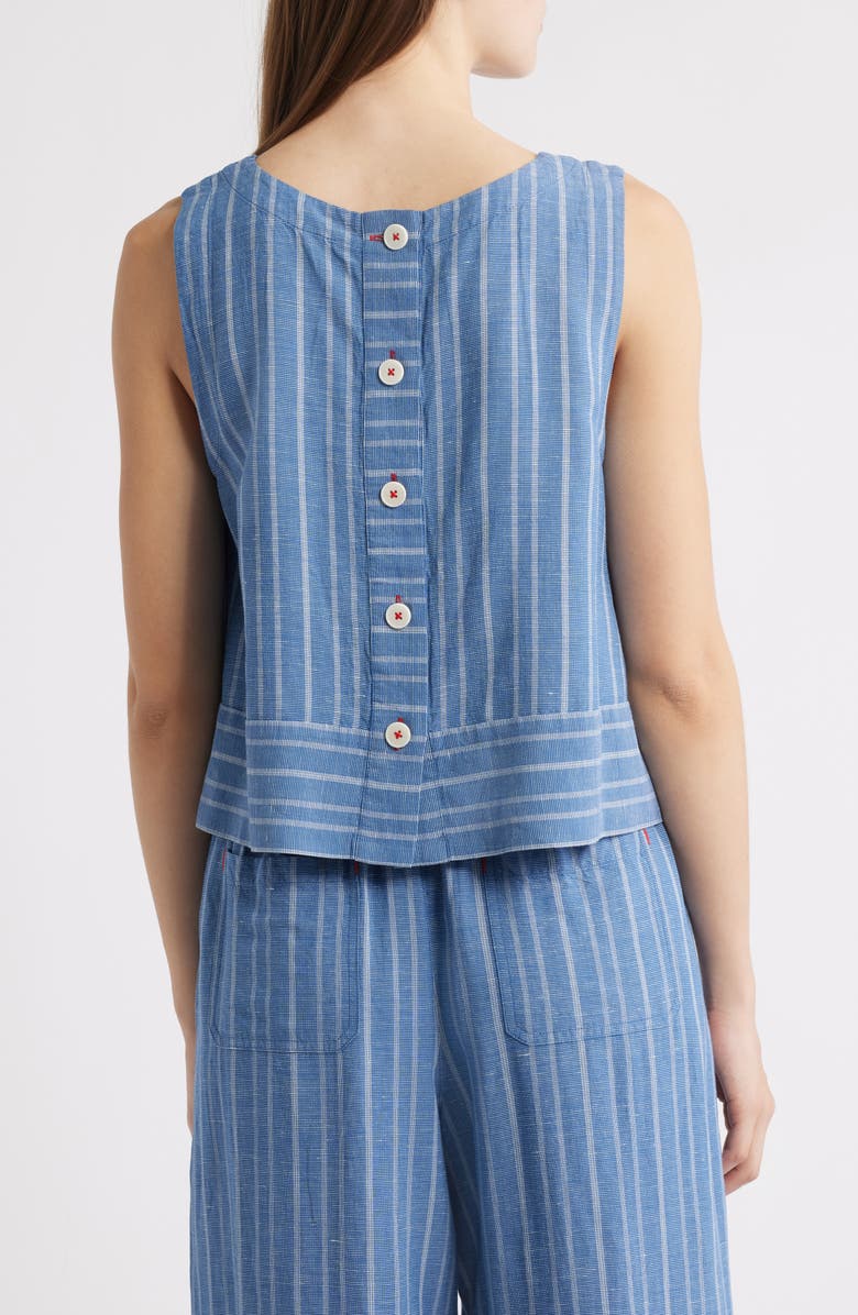 MARGARET O'LEARY Avery Button Back Sleeveless Crop Top, Alternate, color, 