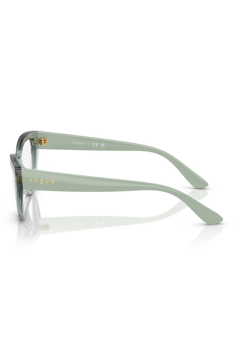 VOGUE 48mm Cat Eye Optical Glasses, Alternate, color, Transparent Green