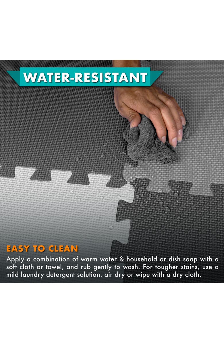 ProsourceFit Kids Solid Floor Play Mat, Alternate, color, Black-Gray-White