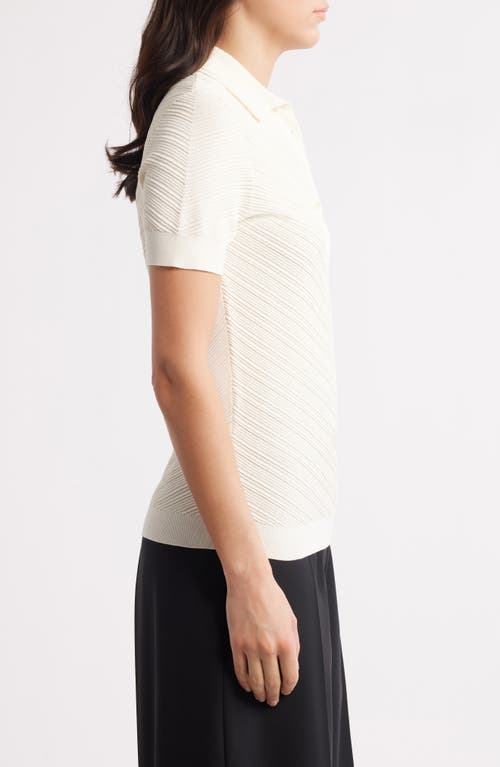 Shop Hugo Boss Boss Fointa Rib Polo In Soft Cream