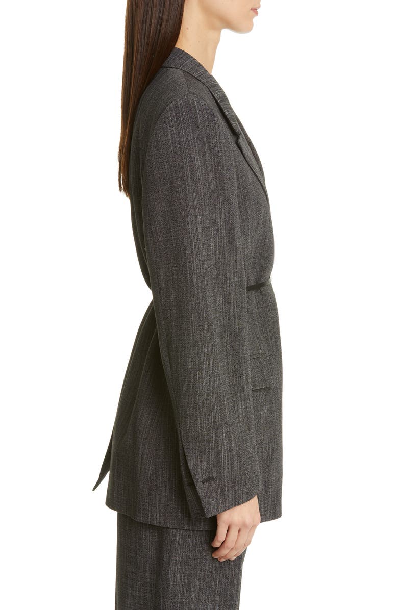 Bottega Veneta Belted Wool Blend Blazer, Alternate, color,