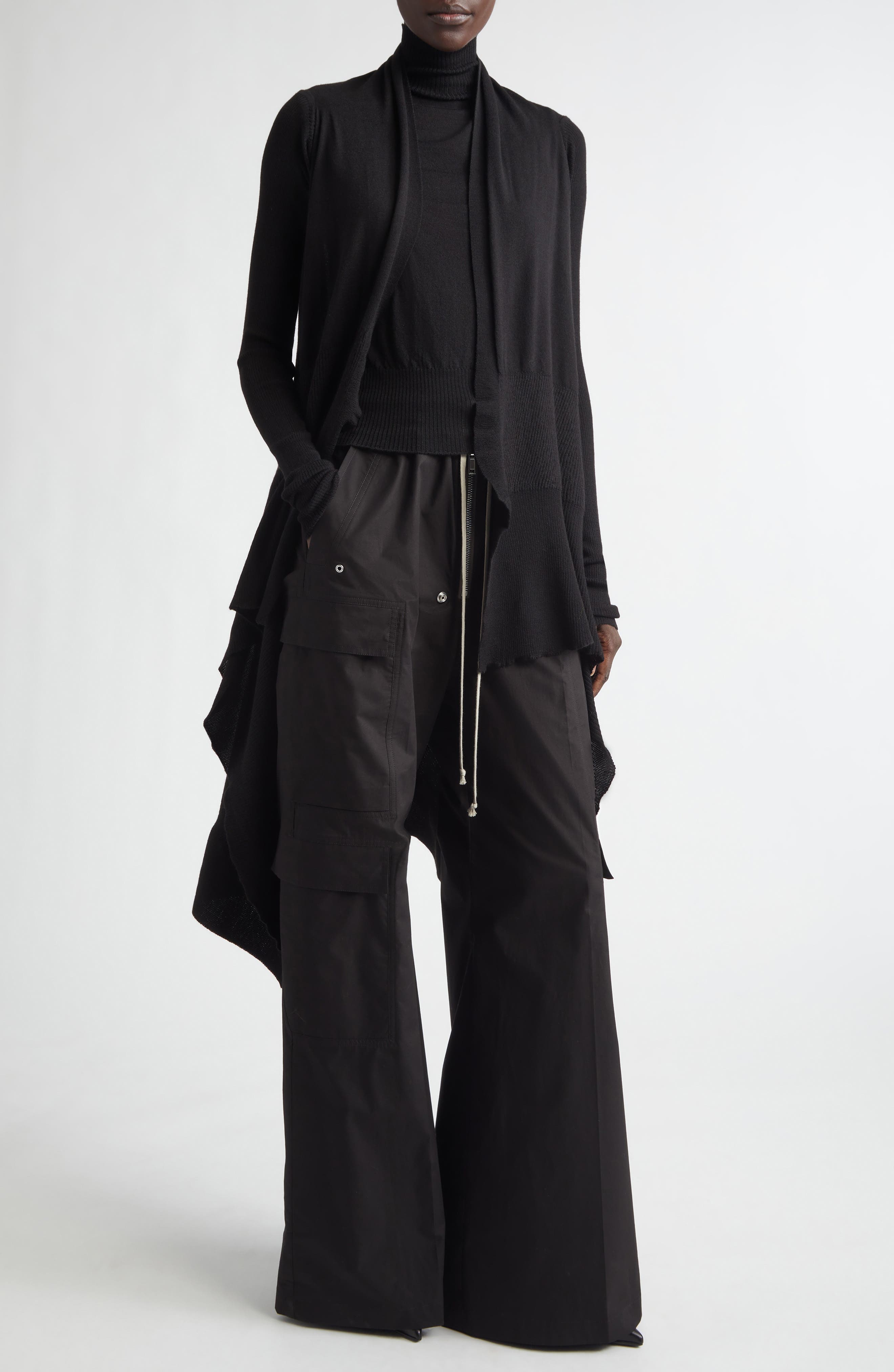 Open Front Virgin Wool Cardigan