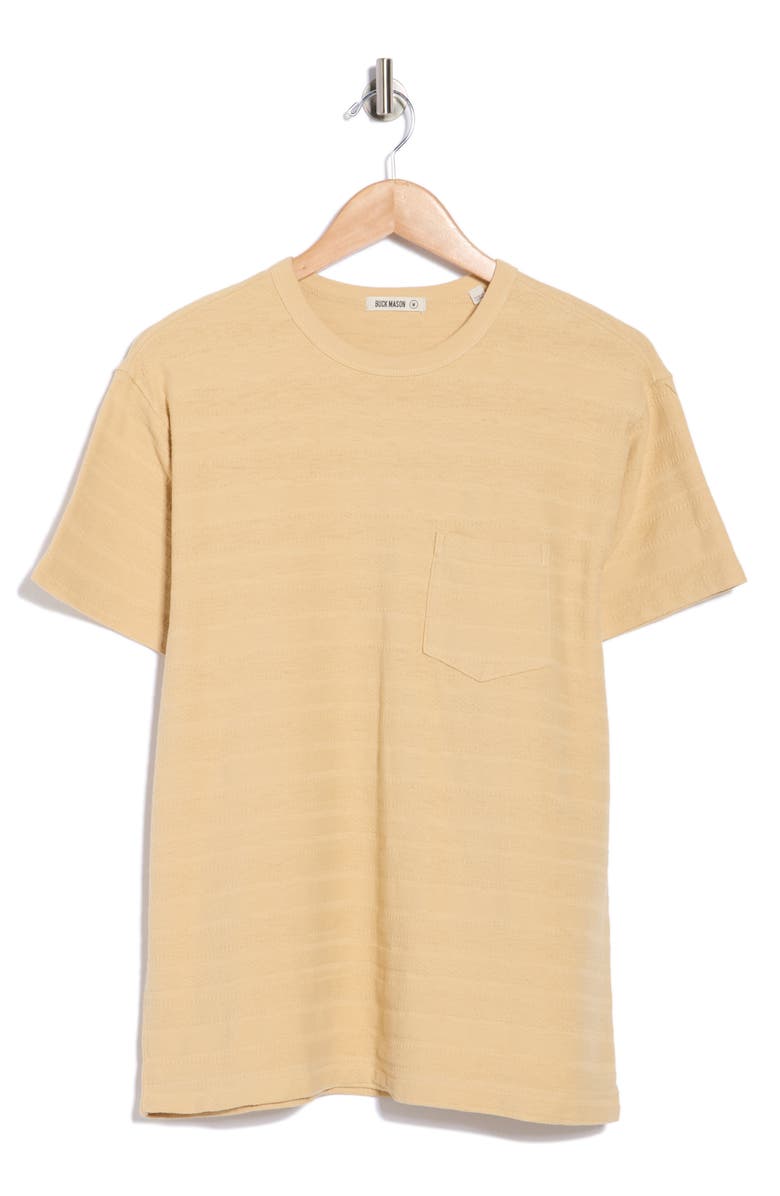 BUCK MASON Vintage Jacquard Classic Crew T-Shirt, Main, color, Barley