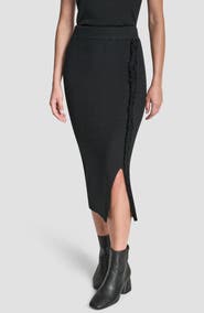 DKNY Fringe Detail Sweater Skirt