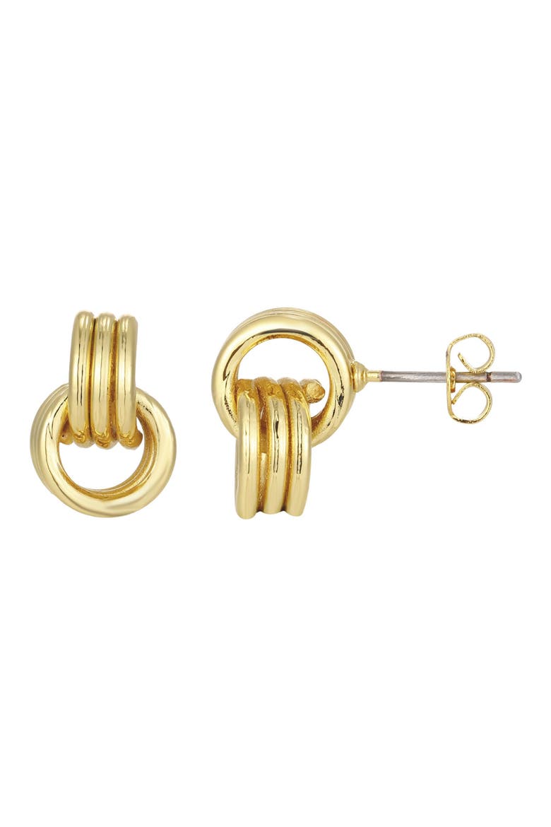 Maeve 14K Gold Plated Interlocking Circle Stud Earrings, Main, color, GOLD
