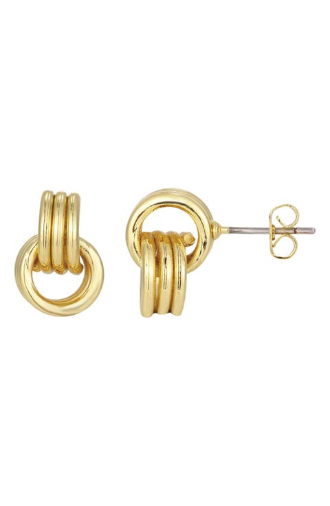 Maeve 14K Gold Plated Interlocking Circle Stud Earrings