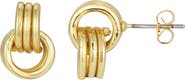 Adornia Maeve 14K Gold Plated Interlocking Circle Stud Earrings