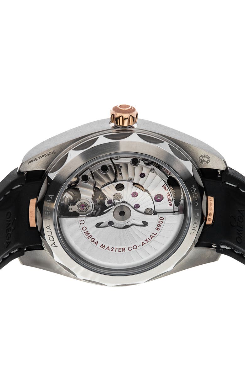 Watchfinder & Co. Omega Preowned 2023 Aqua Terra 150-Meter Gents 220.22.41.21.02.001 Rubber Strap Watch, 41mm, Alternate, color, Silver