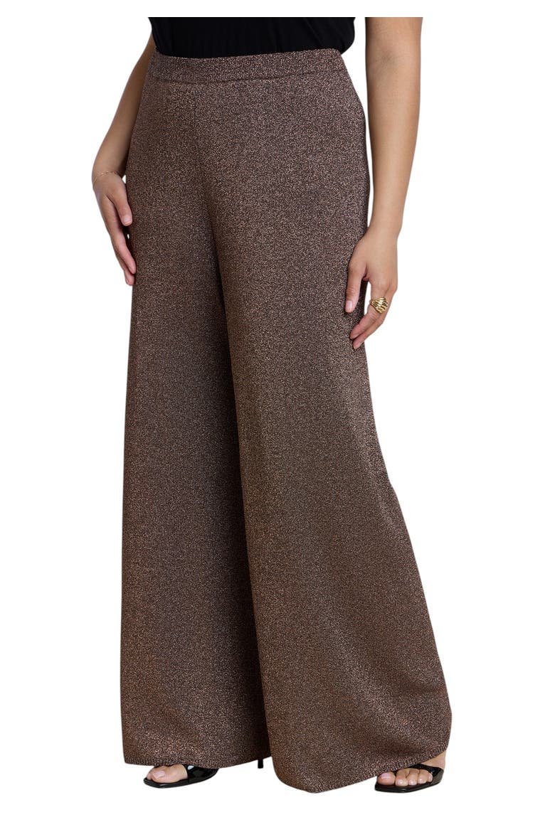Shimmer Knit Wide Leg Sweater Pant, Main, color, BURNISHED GOLD