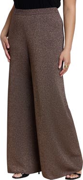 ELOQUII Shimmer Knit Wide Leg Sweater Pant